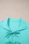 Moonlight Jade Bow Front Patchwork Bracelet Sleeve Mini Dress