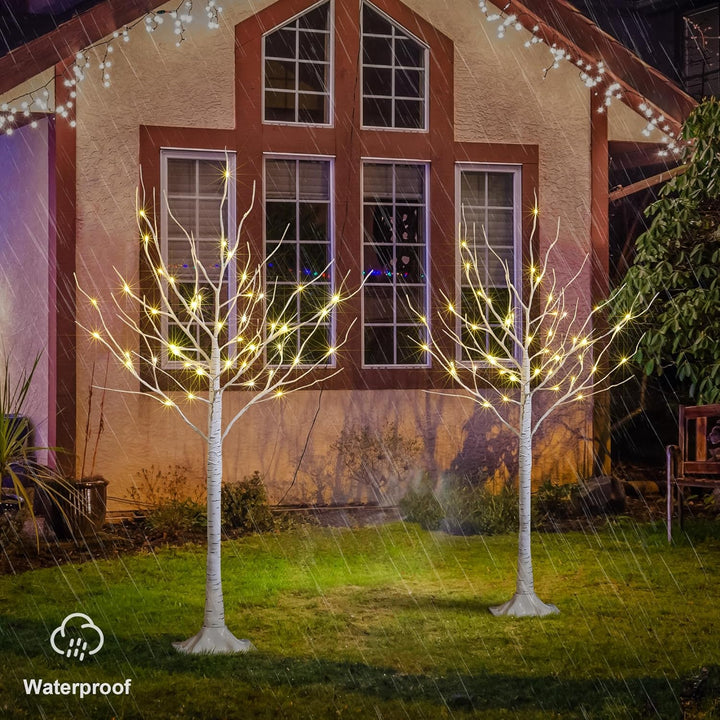 LED Birch Tree Light Set