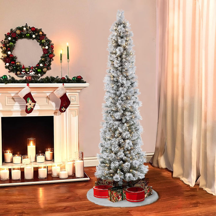 International 4.5ft Pre-Lit Potted Flocked Arctic Fir Christmas Tree