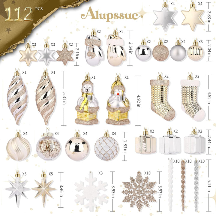 112pcs Christmas Balls Ornaments Set
