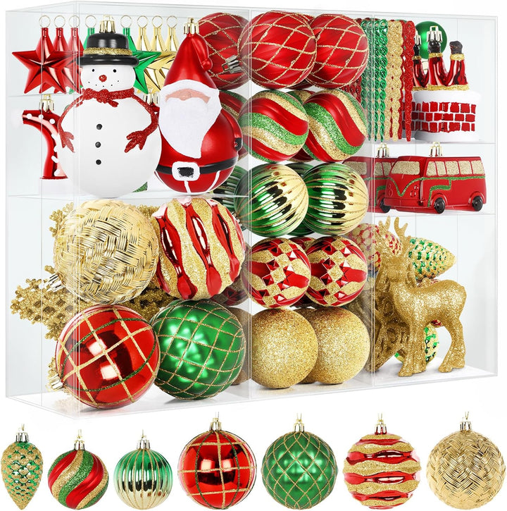 Alupssuc 100 Pcs Christmas Ball Ornaments Set