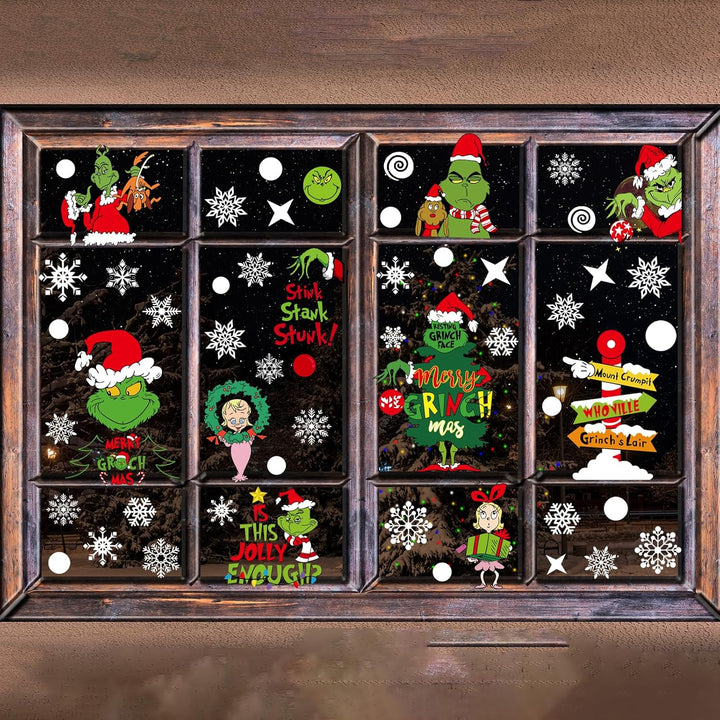Christmas Window Clings Decorations, 10 Sheets