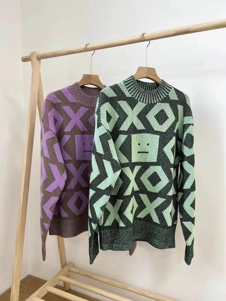 Cocoa Yacht Club Geometric Wool Sweater