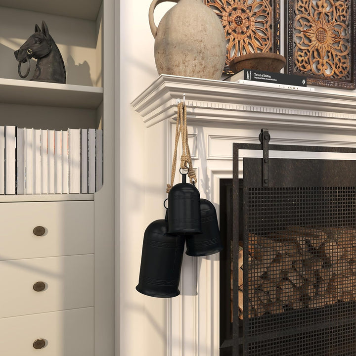 Deco 79 Gold Metal Tibetan Inspired Decorative Giant XL Cow Bells