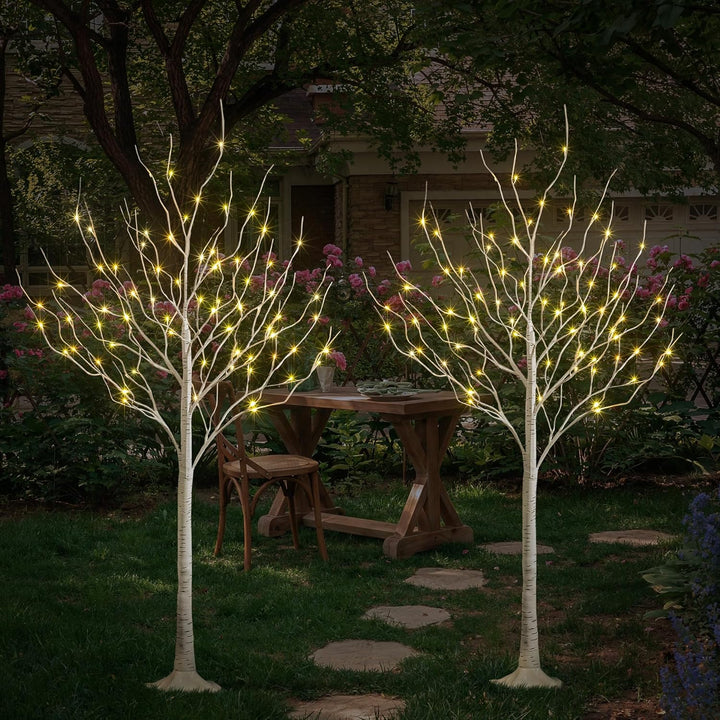 LED Birch Tree Light Set