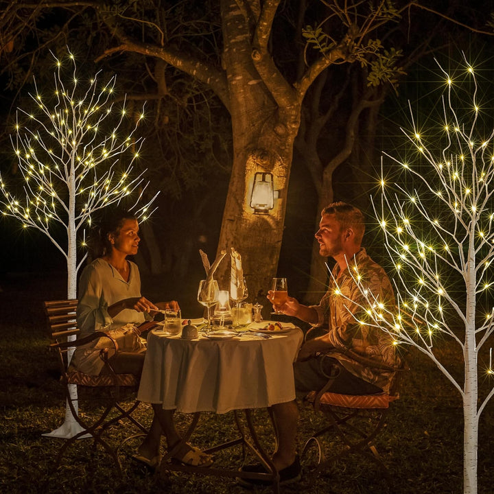 LED Birch Tree Light Set