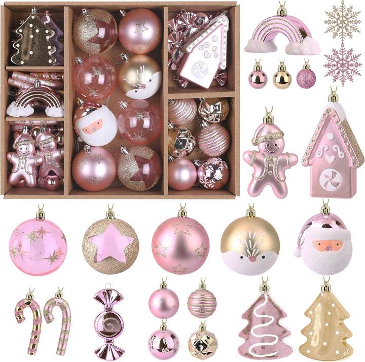 65pcs Christmas Balls Ornaments Set