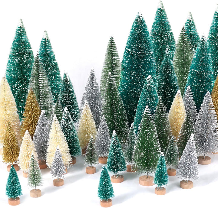 30Pcs Christmas Decorations Mini Christmas Trees