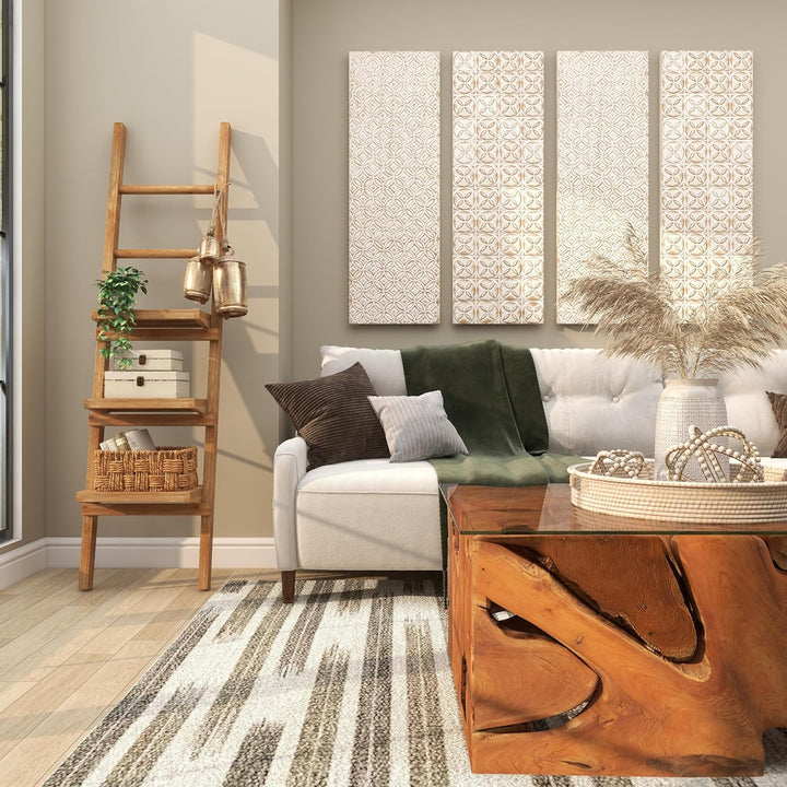 Deco 79 Gold Metal Tibetan Inspired Decorative Giant XL Cow Bells