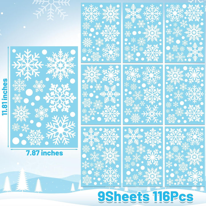 116PCS Christmas Decorations, 9 Sheets