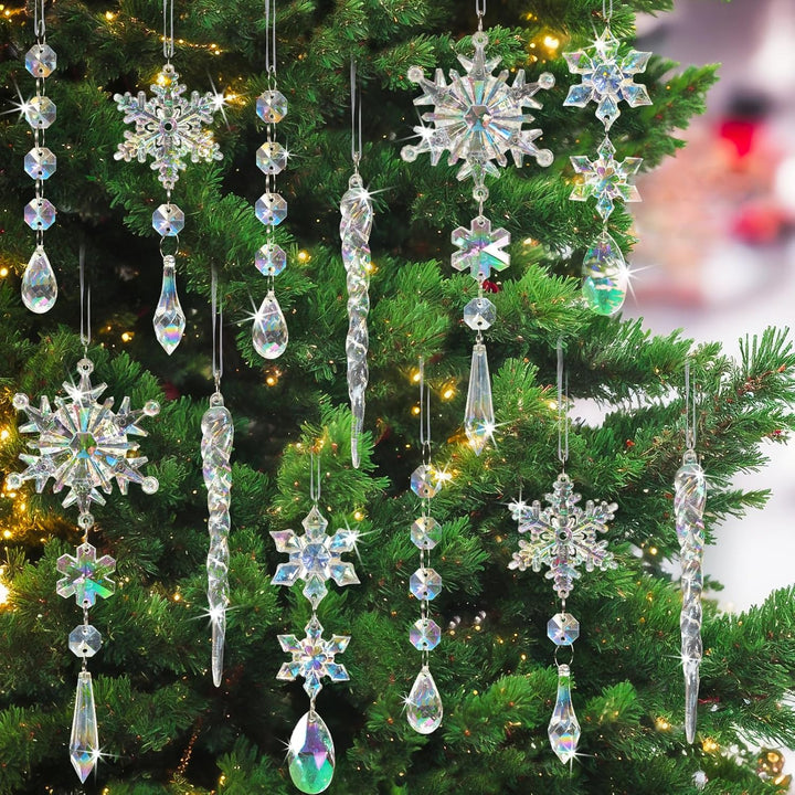 18pcs Crystal Christmas Ornaments