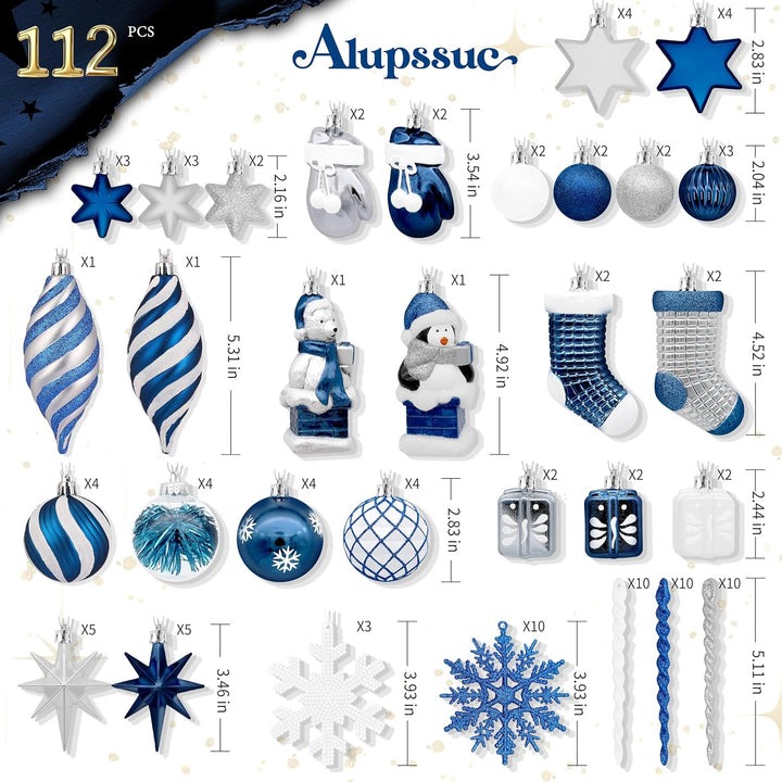 112pcs Christmas Balls Ornaments Set