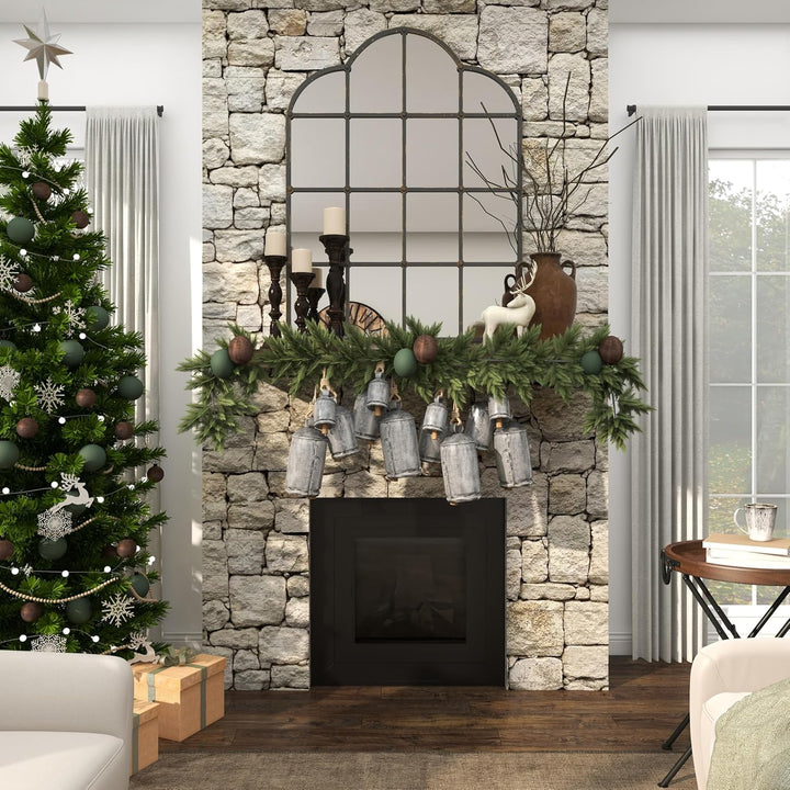 Deco 79 Gold Metal Tibetan Inspired Decorative Giant XL Cow Bells