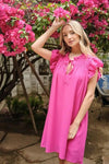 And The Why Ruffle Shoulder Smocked Detailed Dress