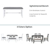 TOPMAX 6-Piece Wood Dining Table Set Kitchen Table Set with Upholstered Bench and 4 Dining Chairs, Farmhouse Style,Gray+White (old sku: SP000003AAK)