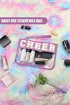 Wisteria CHEER Chenille Letter Zipper Varsity Clear Makeup Bag