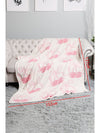 White Cheery Print Reversible Soft Blanket 127*152cm