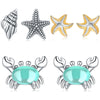 Cocoa Yacht Club Sterling Silver Crab Starfish Stud Earrings