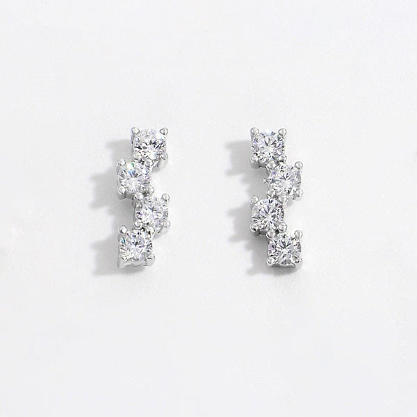 925 Sterling Silver Inlaid Zircon Stud Earrings - Cocoa Yacht Club