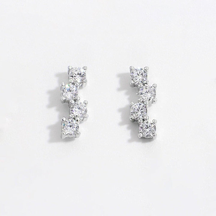925 Sterling Silver Inlaid Zircon Stud Earrings - Cocoa Yacht Club