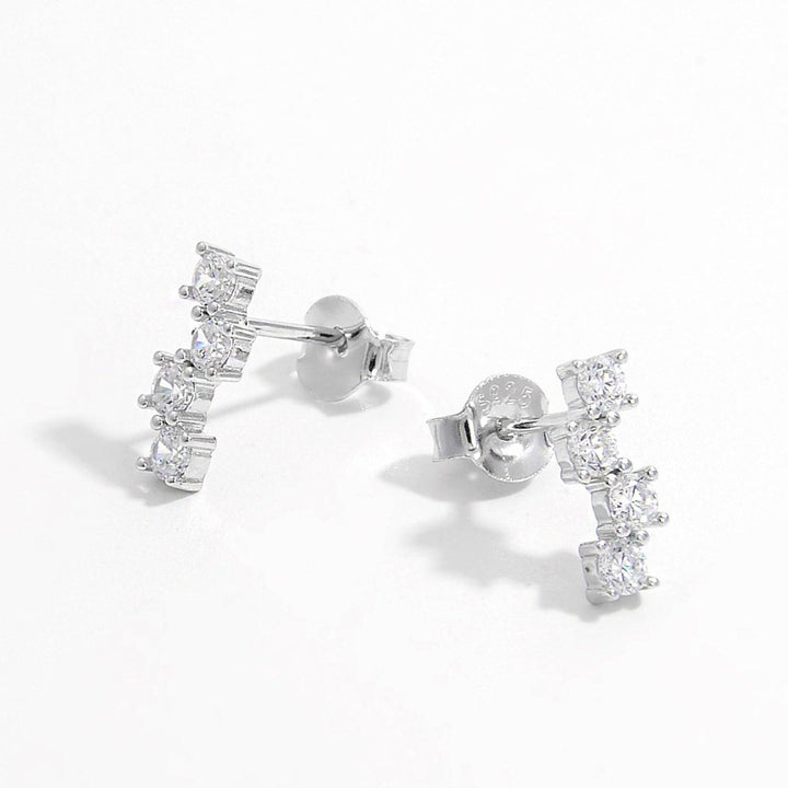 925 Sterling Silver Inlaid Zircon Stud Earrings - Cocoa Yacht Club