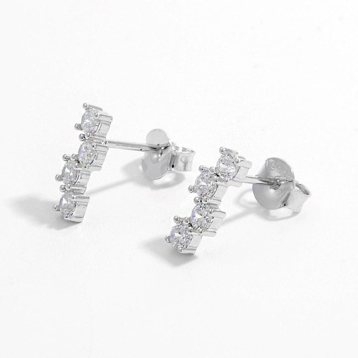 925 Sterling Silver Inlaid Zircon Stud Earrings - Cocoa Yacht Club