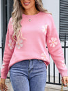  Angel Wings Round Neck Long Sleeve Sweater.