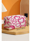 Pink Valentines Fashion Heart Printed Canvas Cosmetic Bag