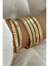 Gold 7pcs Textured Open Alloy Bangle Set