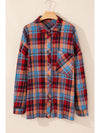 Orange Plus Size Plaid Print Buttoned Shirt