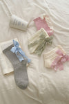 Pink Cotton Cute Bow Socks