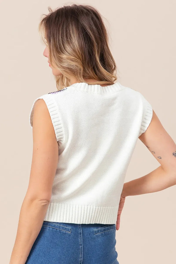 BiBi Diamond Granny Square Sweater Vest