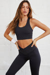 Black Arched Waist Seamless Active Leggings - Cocoa Yacht Club