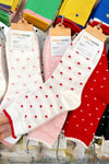 White Frill Heart Pattern Cotton Socks