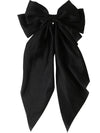 Black Elegant Oversized Ribbon Bowknot Satin Hair Clip