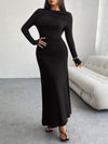 Devine Ruched Long Sleeve Maxi Dress - Cocoa Yacht Club