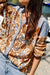 Light French Beige Colorful Leopard Print Striped Patchwork Shirt