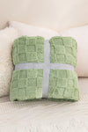 Grass Green Checkered Texture Plush Blanket