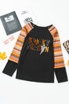 Orange SPOOKY SEASON Sequin Patched Contrast Long Sleeve Top