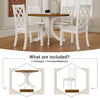 TOPMAX Mid-Century Solid Wood 5-Piece Round Dining Table Set, Kitchen Table Set with Upholstered Chairs for Small Places, Walnut Table+Beige Chair (old sku:SH000226AAD)