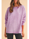 Orchid Petal Mineral Wash Drop Shoulder Oversized Sweatshirt