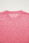 Sachet Pink Plain Hollow Out Knitted Top