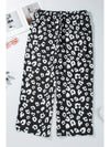 Leopard Print Wide Leg Pockets Plus Size Pants