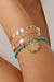Gold 4pcs Pendant Turquoise Bead Bracelet Set