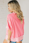 Peach Blossom GAME DAY Printed Raw Hem T Shirt