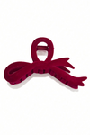 Fiery Red Velvet Bowknot Hair Clip