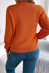 Flamingo Halloween Hollow Long Sleeve Pullover Sweater