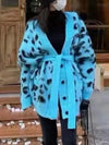 Cocoa Yacht Club Leopard Knitted Coat with Belt