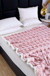 Pink Soft Diamond Pattern Plush Blanket
