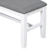 TOPMAX 6-Piece Wood Dining Table Set Kitchen Table Set with Upholstered Bench and 4 Dining Chairs, Farmhouse Style,Gray+White (old sku: SP000003AAK)